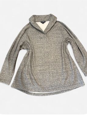 Lands' End Plus Size 2X Gray Fleece Lined Tunic Pullover Sweater
